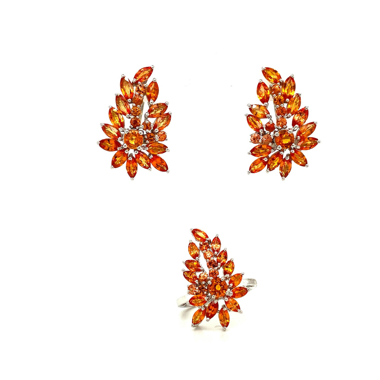 Multi Sapphire Jewellery Set in 925 Sterling Silver-544