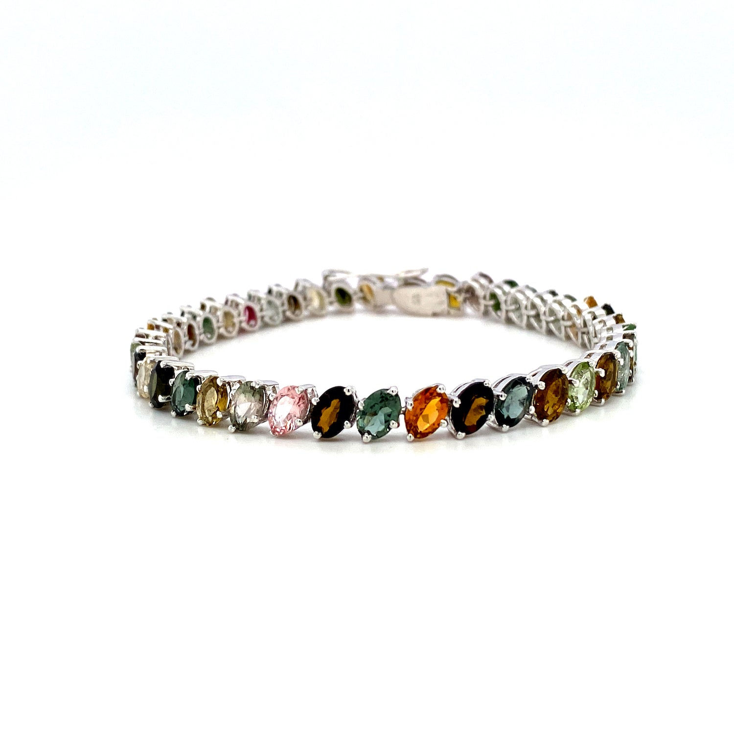 Multi Tourmaline Bracelet in 925 Sterling Silver-509