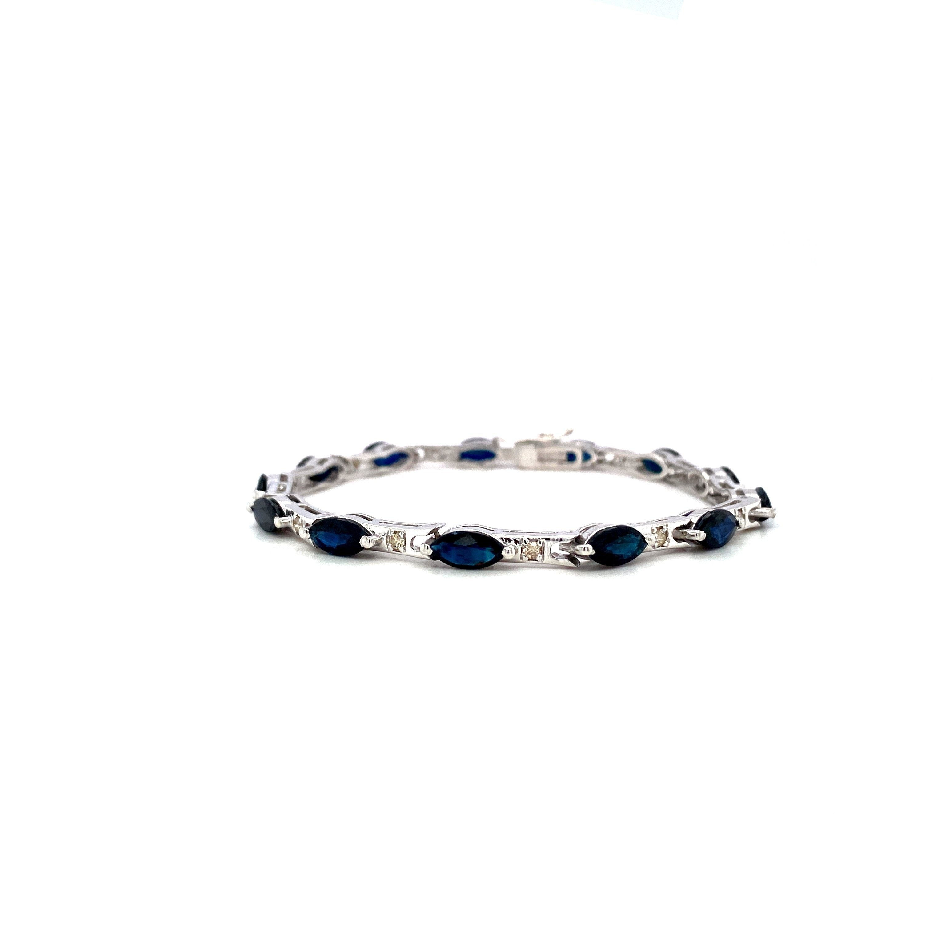 Sapphire Bracelet in 925 Sterling Silver-699