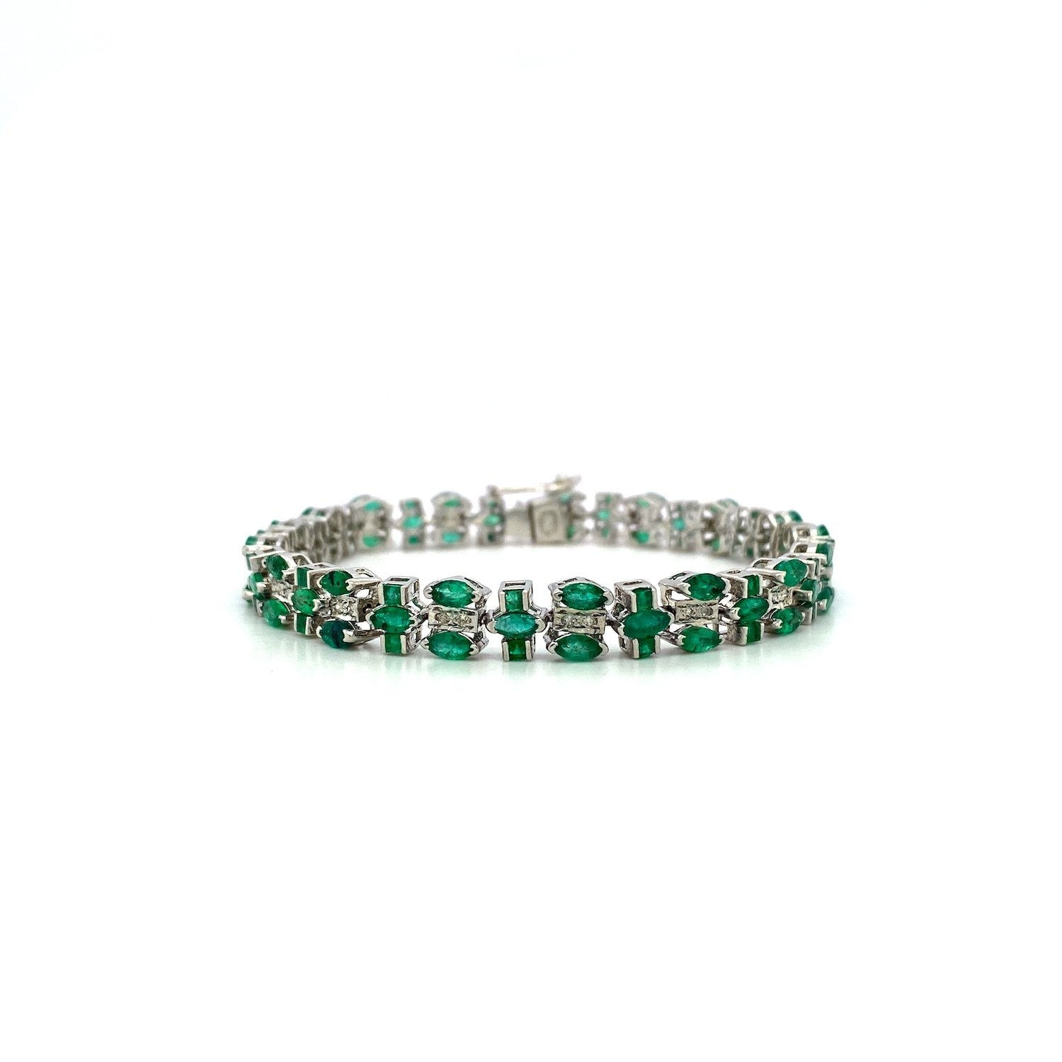 Emerald Bracelet in 925 Sterling Silver-670