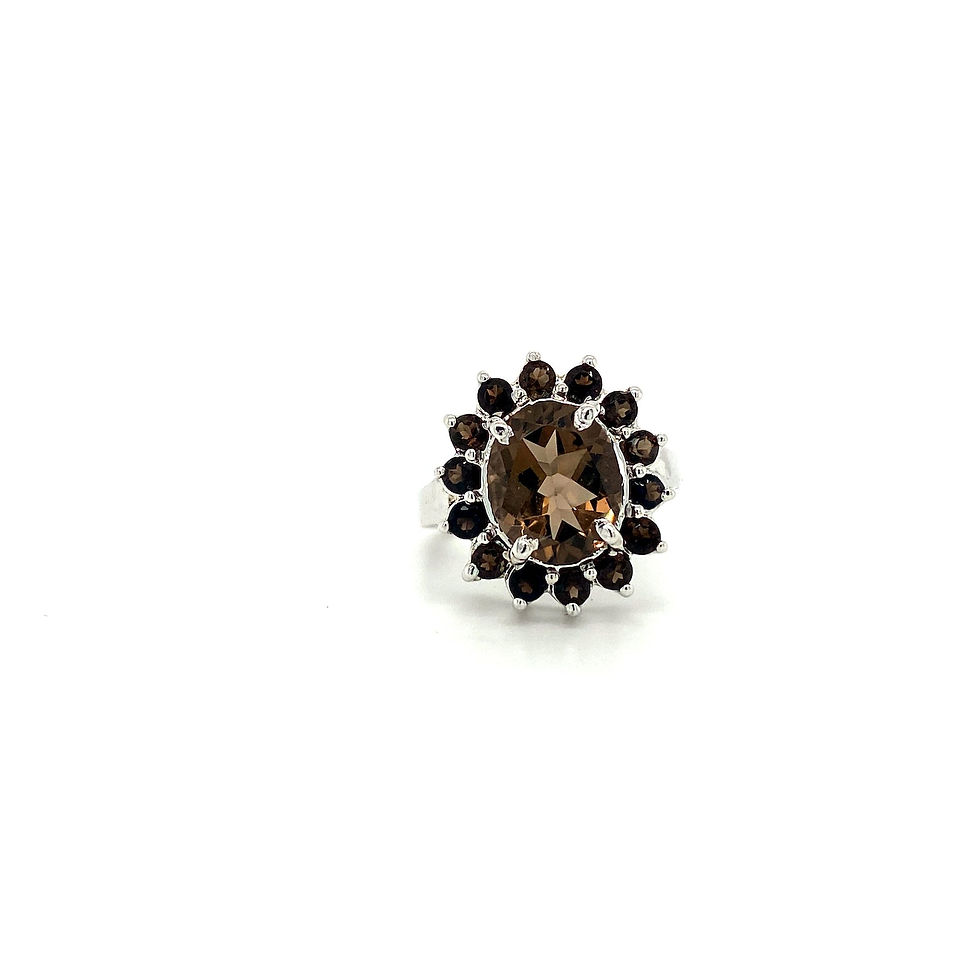 Smoky Topaz Ring in 925 Sterling Silver-1178