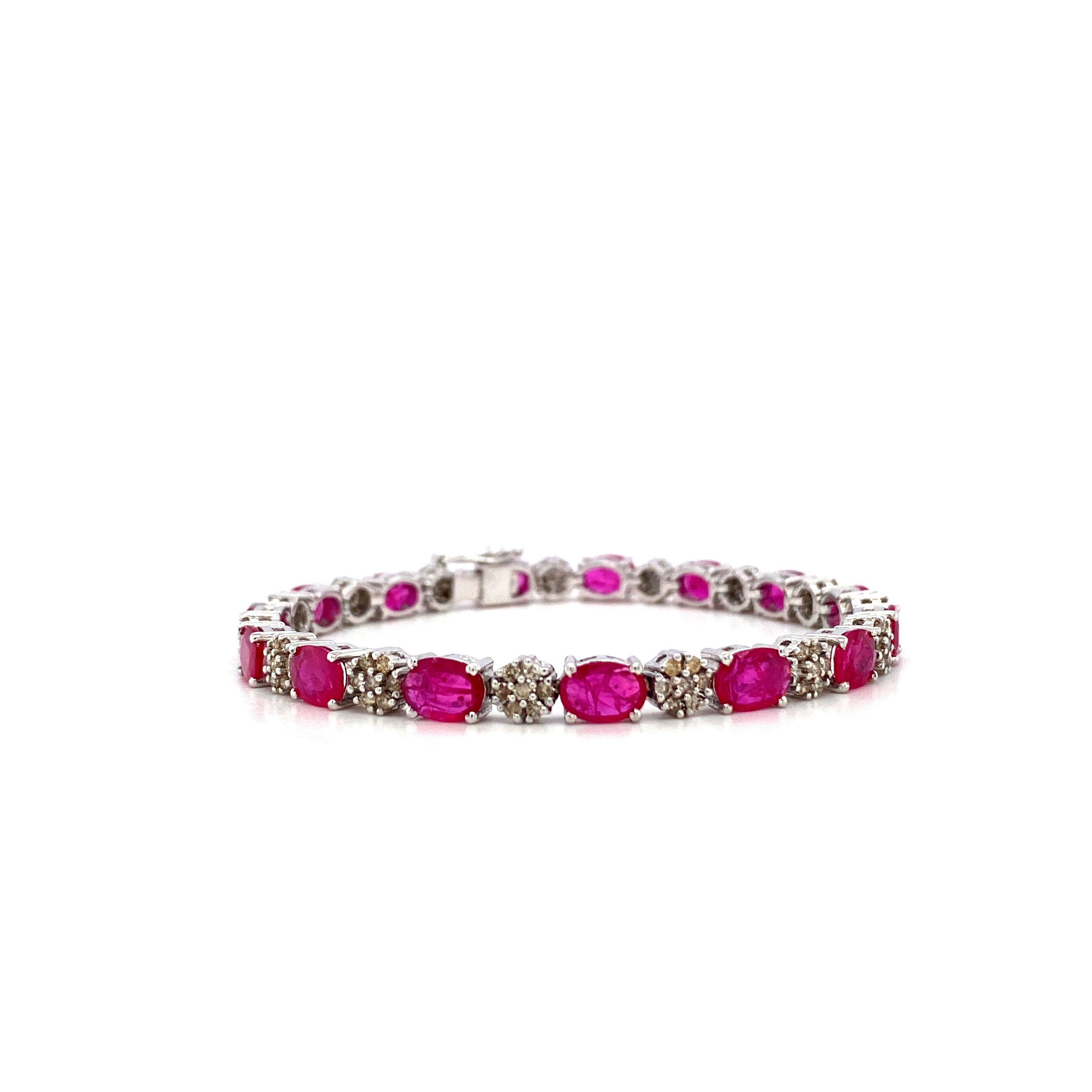 Ruby Bracelet in 925 Sterling Silver-606