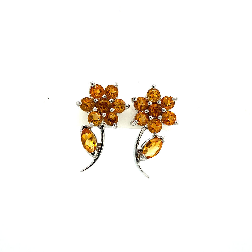 Citrine Earring in 925 Sterling Silver-861