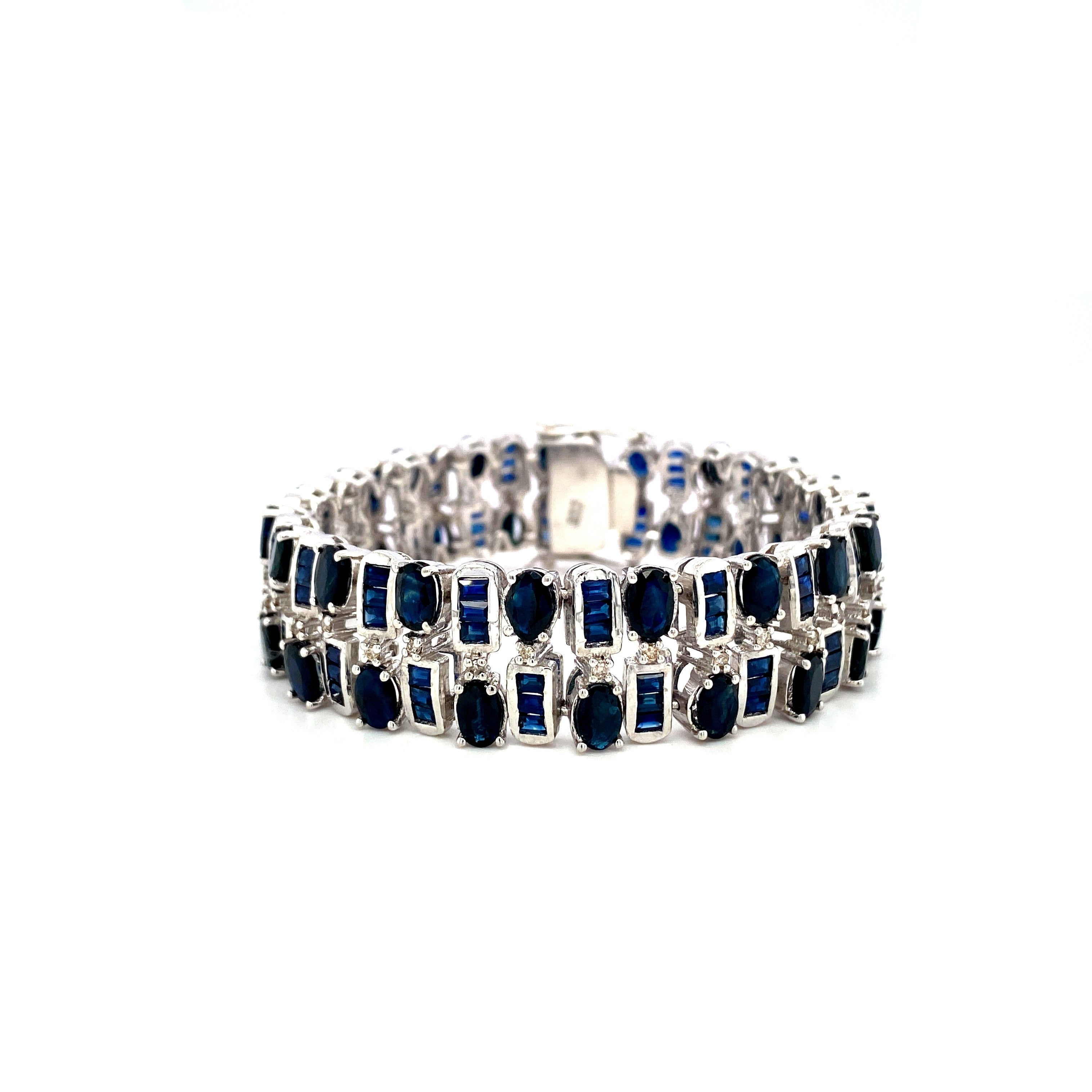 Sapphire Bracelet in 925 Sterling Silver-698