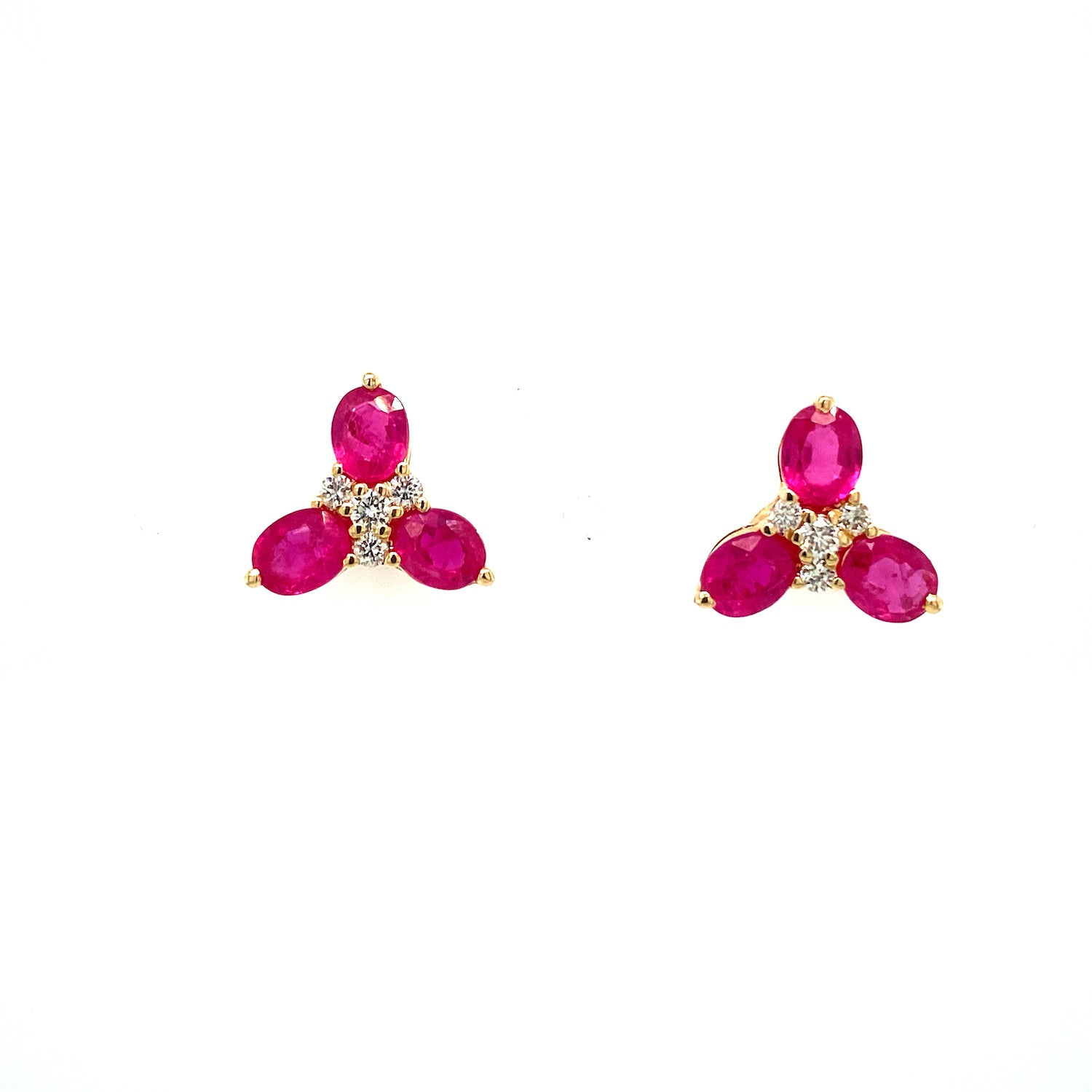 Ruby and Diamond Earring in 14K Yellow Gold-140