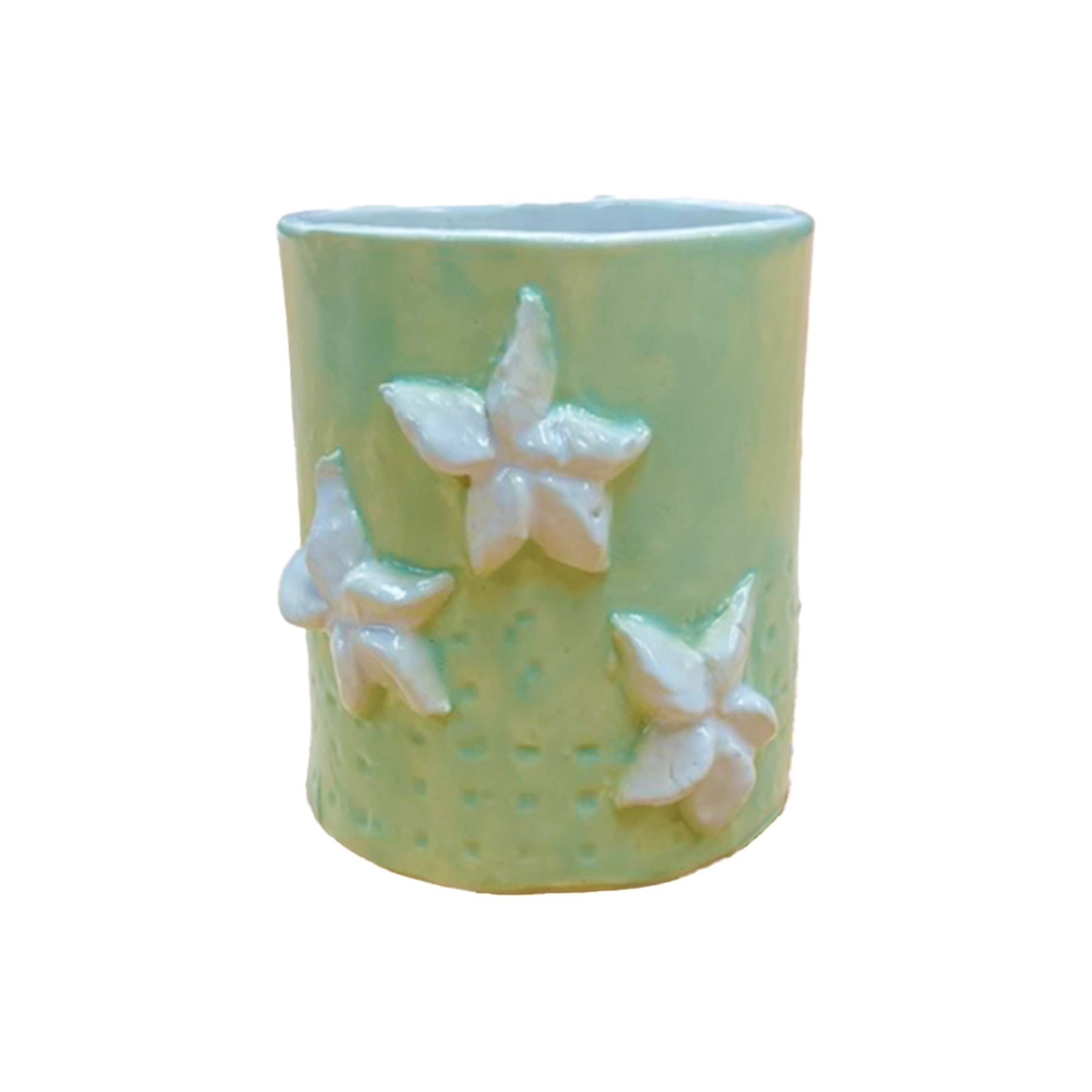 PUANANI FLOWER MUG in YELLOW GREEN