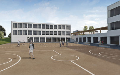 Gesamte Planung der Gebäudetechnik: Sanitär- & Heizung- & Lüftung & Kälte an der Schulanlage im Looren Haus Ost und West