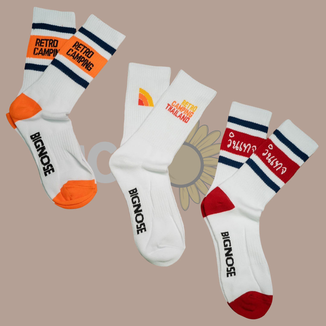 Bignose  ถุงเท้าข้อยาวเรโทร