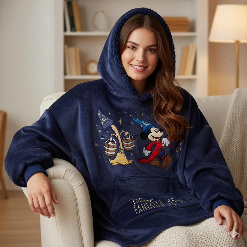 Mickey Mouse Fantasia - Lounge-Kapuzenshirt Übergröße Kuschelpullover