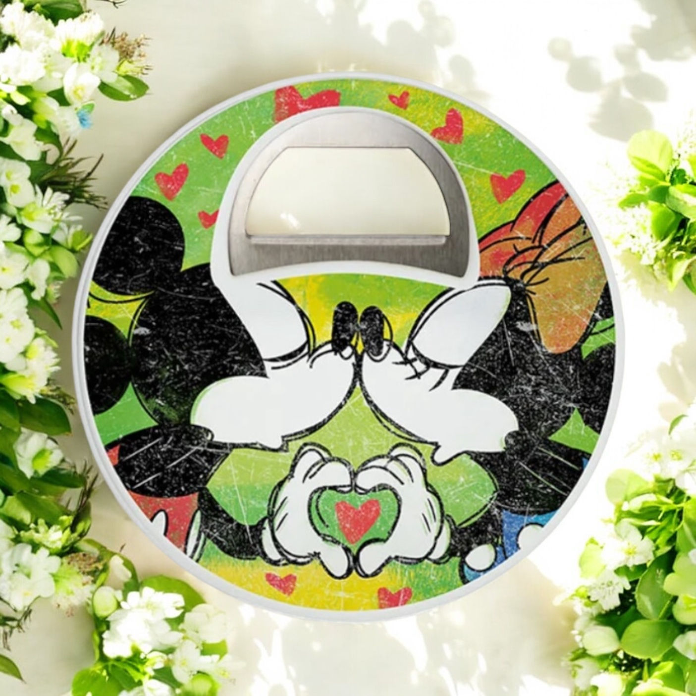 Ouvre-bouteille design Mickey et Minnie Mouse Disneyland