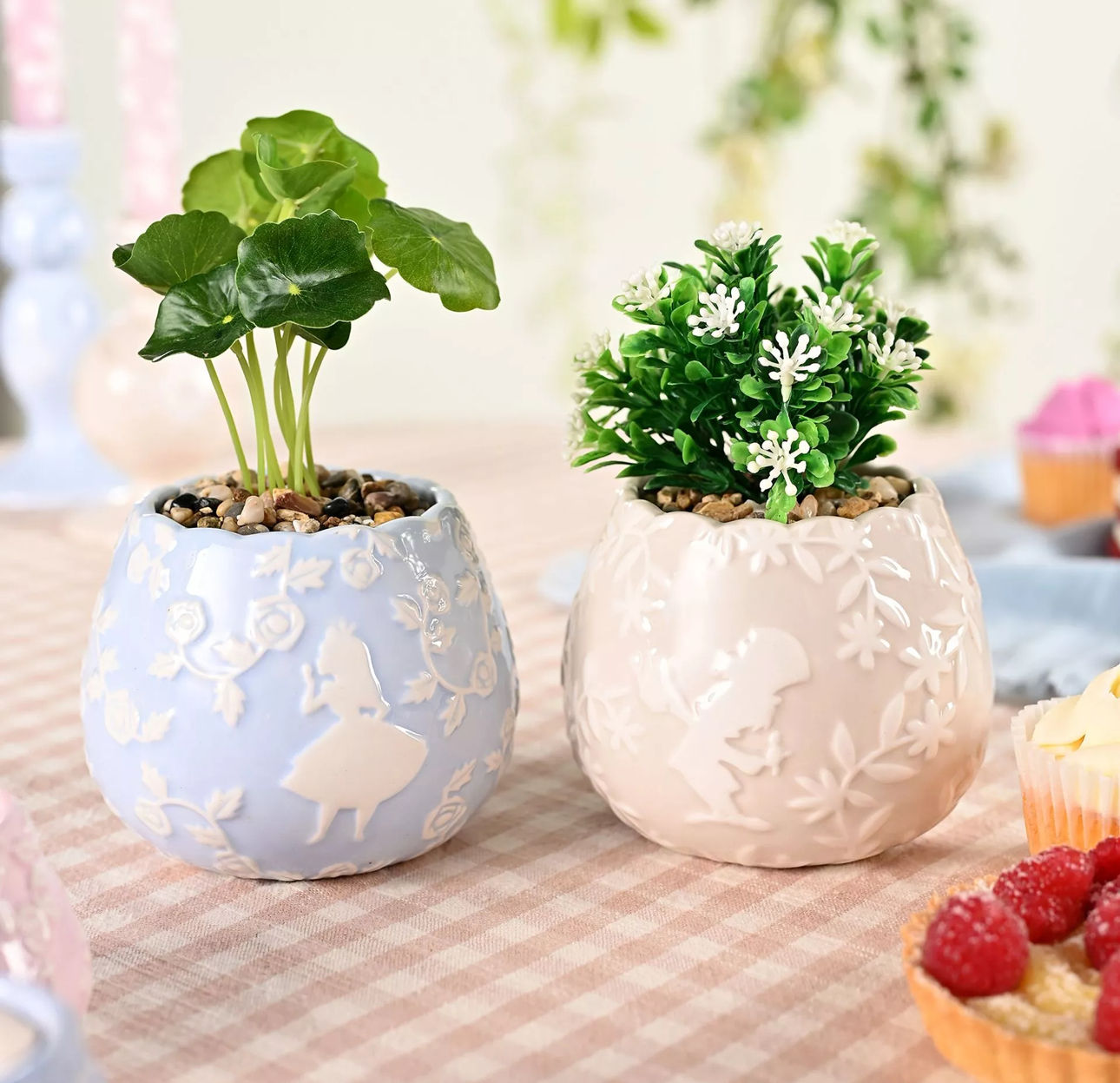 Alice im Wunderland - 2er Set Pflanzentöpfe & Blume - Disney Dream Kollektion