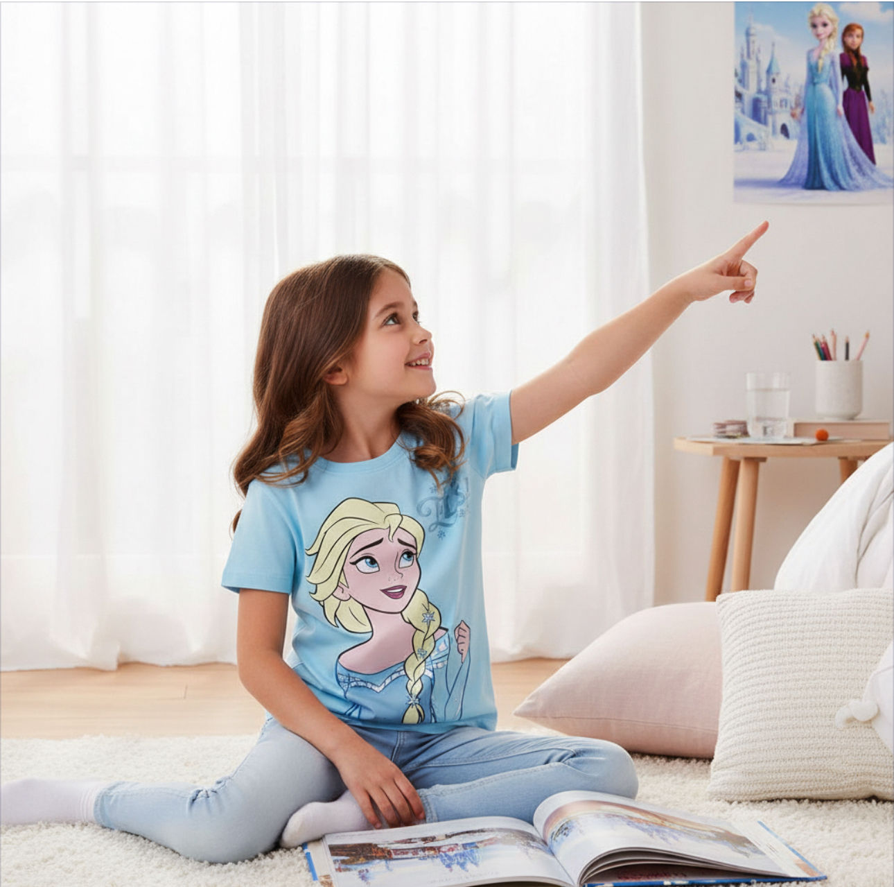 Elsa Frozen die Eiskönigin T-Shirt für Kinder Disney 