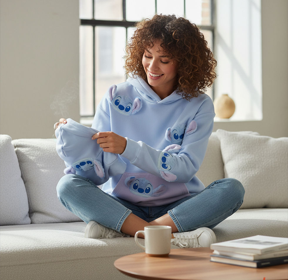 Miniaturbild: Stitch 3D Kuscheltier Pullover Pastell blau aus Disneyland Paris 