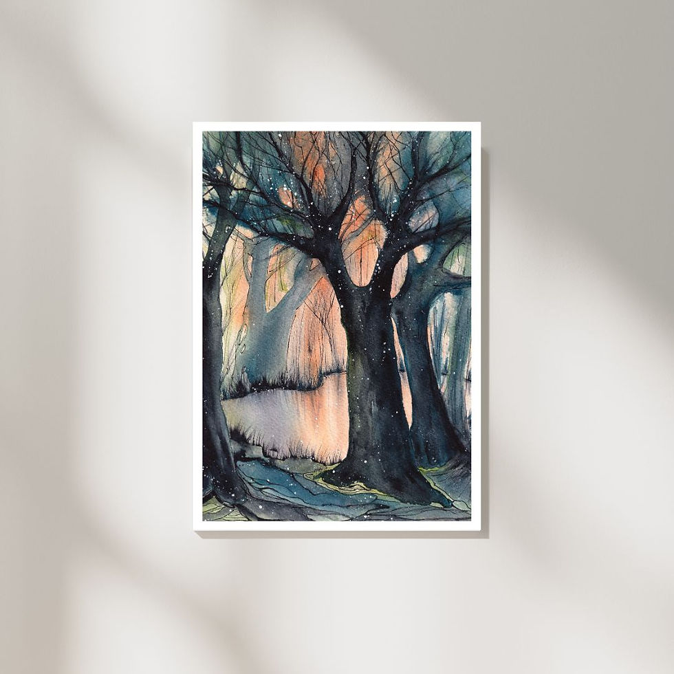Thumbnail: spooky trees two | original painting