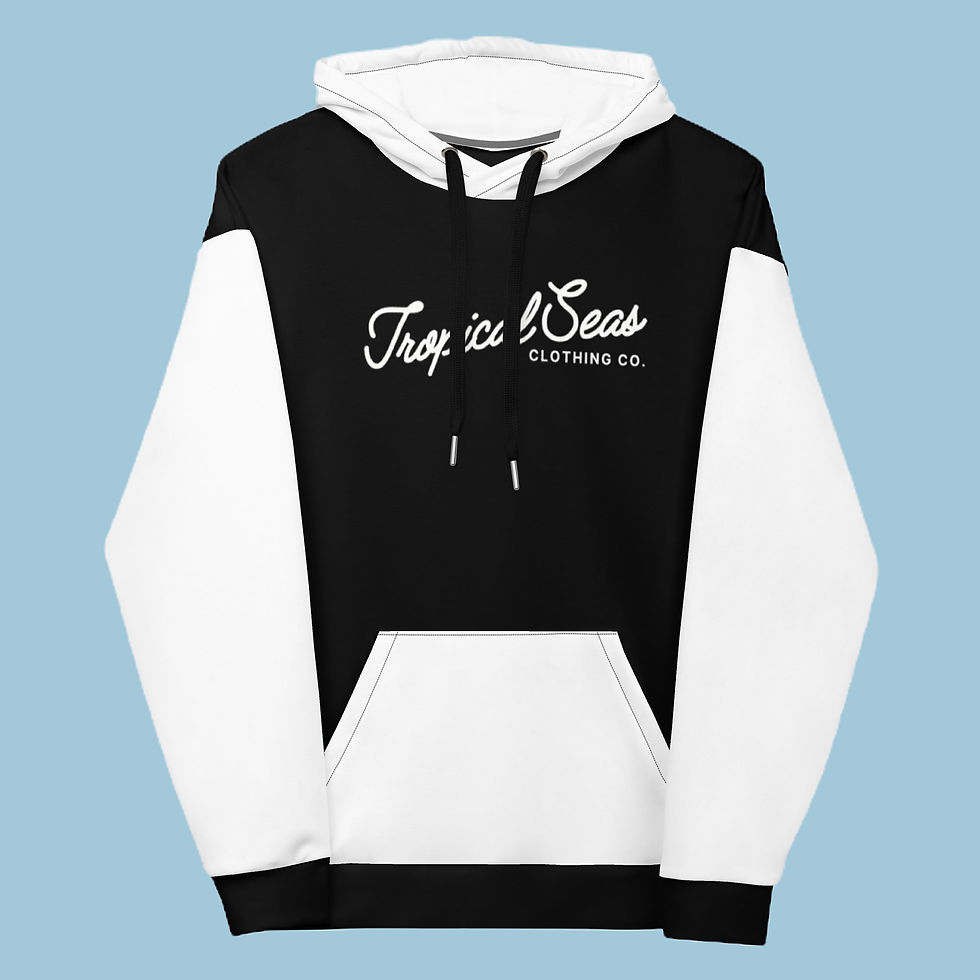 Thumbnail: Black & White Two-Toned Tropical Seas Hoodie