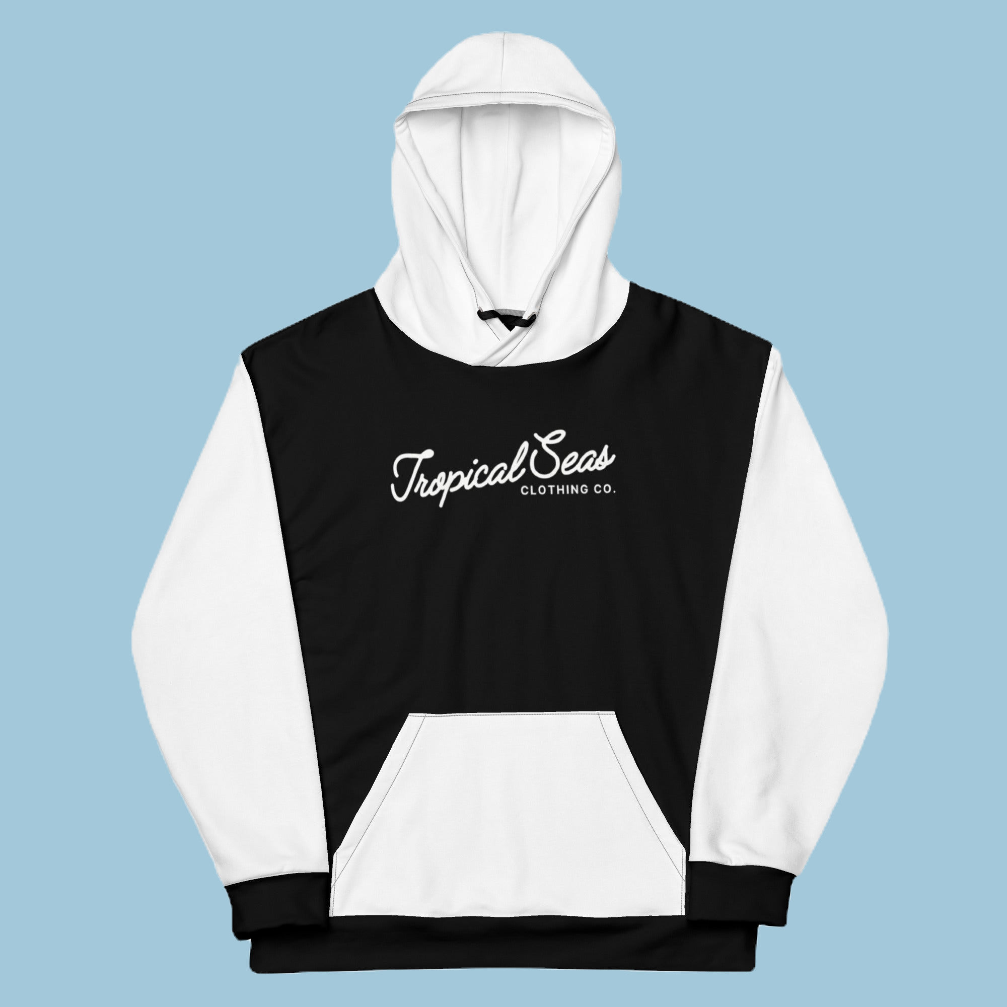 Black & White Two-Toned Tropical Seas Hoodie