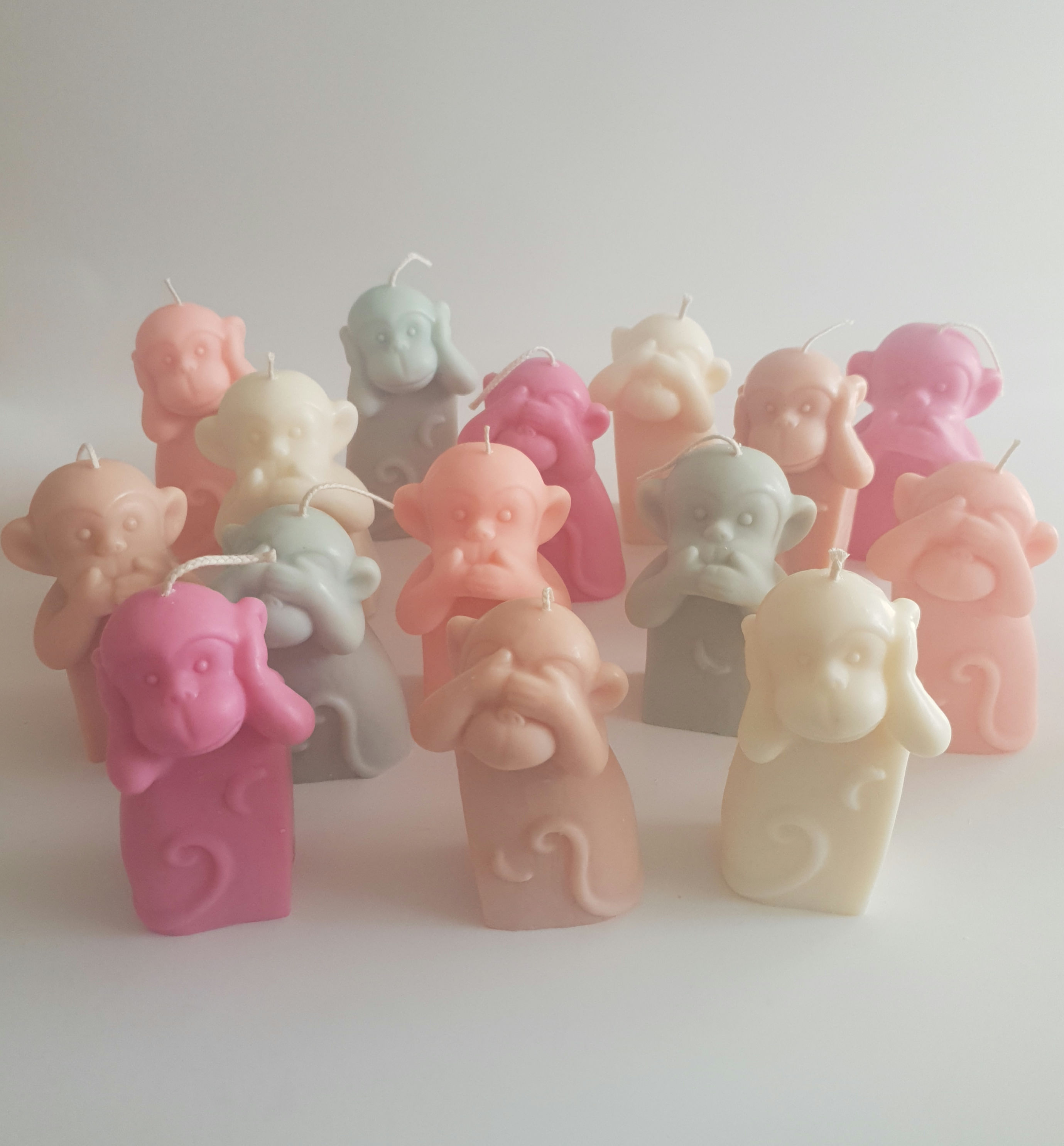 Three wise monkeys candle