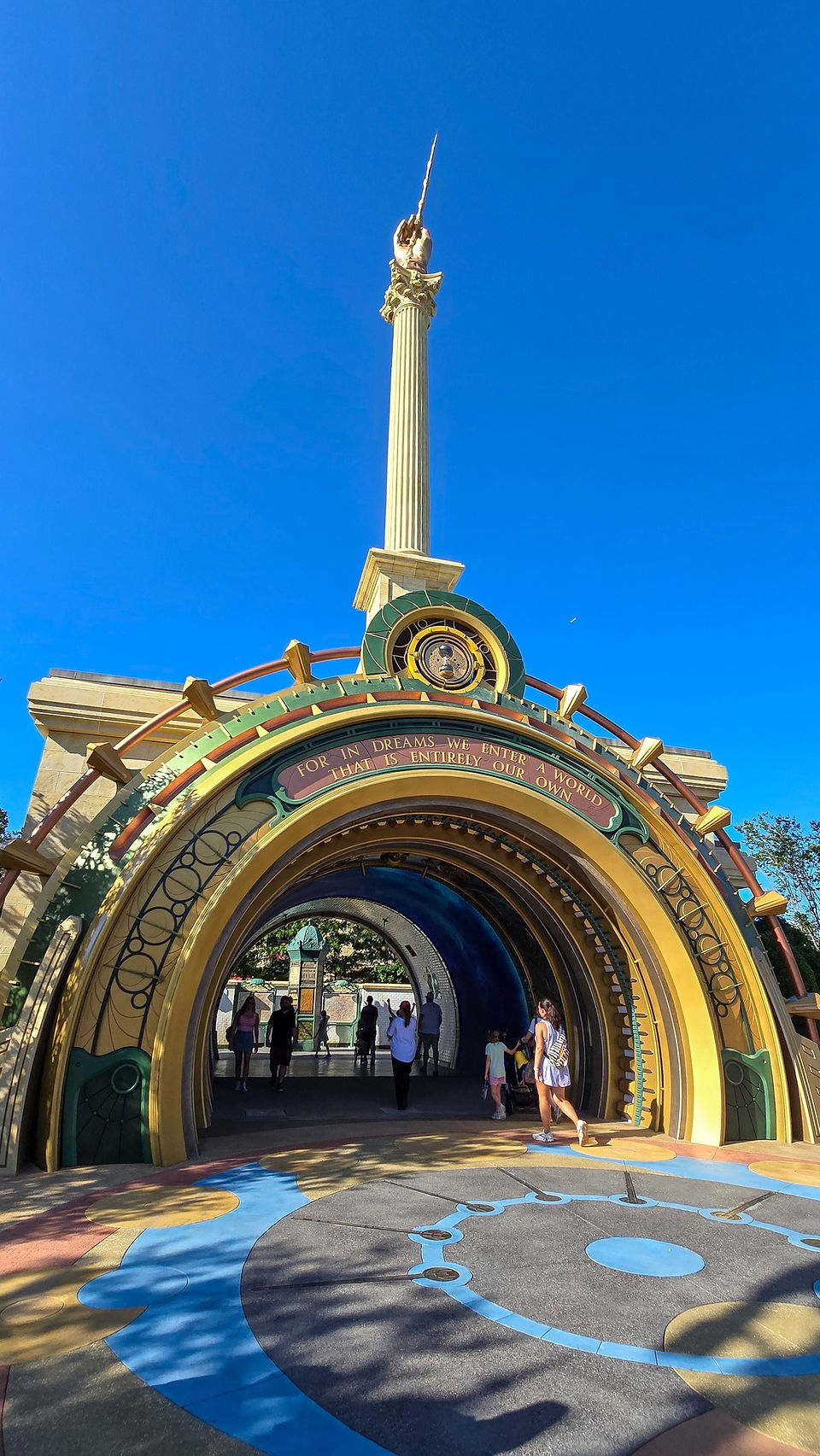 Gold portal into Harry Potter section of Epic Universe.