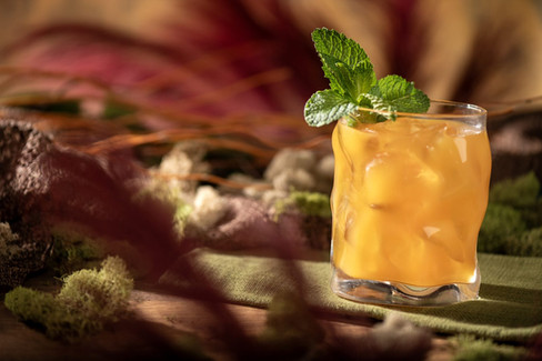 Can You Feel the Rum Tonight? – Starr 7 Year Oak Aged Rum, Amarula Cream Liqueur, mango smoothie mix, a pinch of cinnamon, shaken with ice, and garnished with a fresh mint leaf