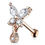 サムネイル： ROSE GOLD DIAMOND BUTTERFLY CARTILAGE TRAGUS LABRET PIERCING STUD