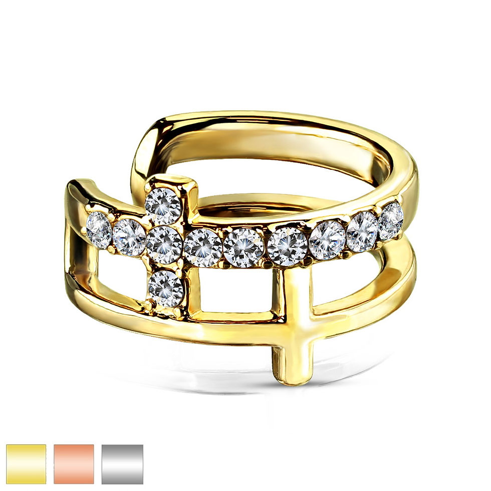 Double Cross Ear Cuff Wrap Earring