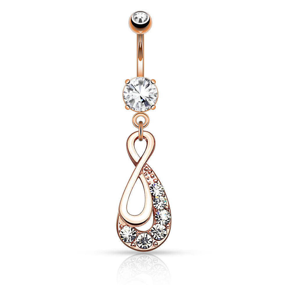 サムネイル： Rose Gold Diamond Infinity Belly Ring