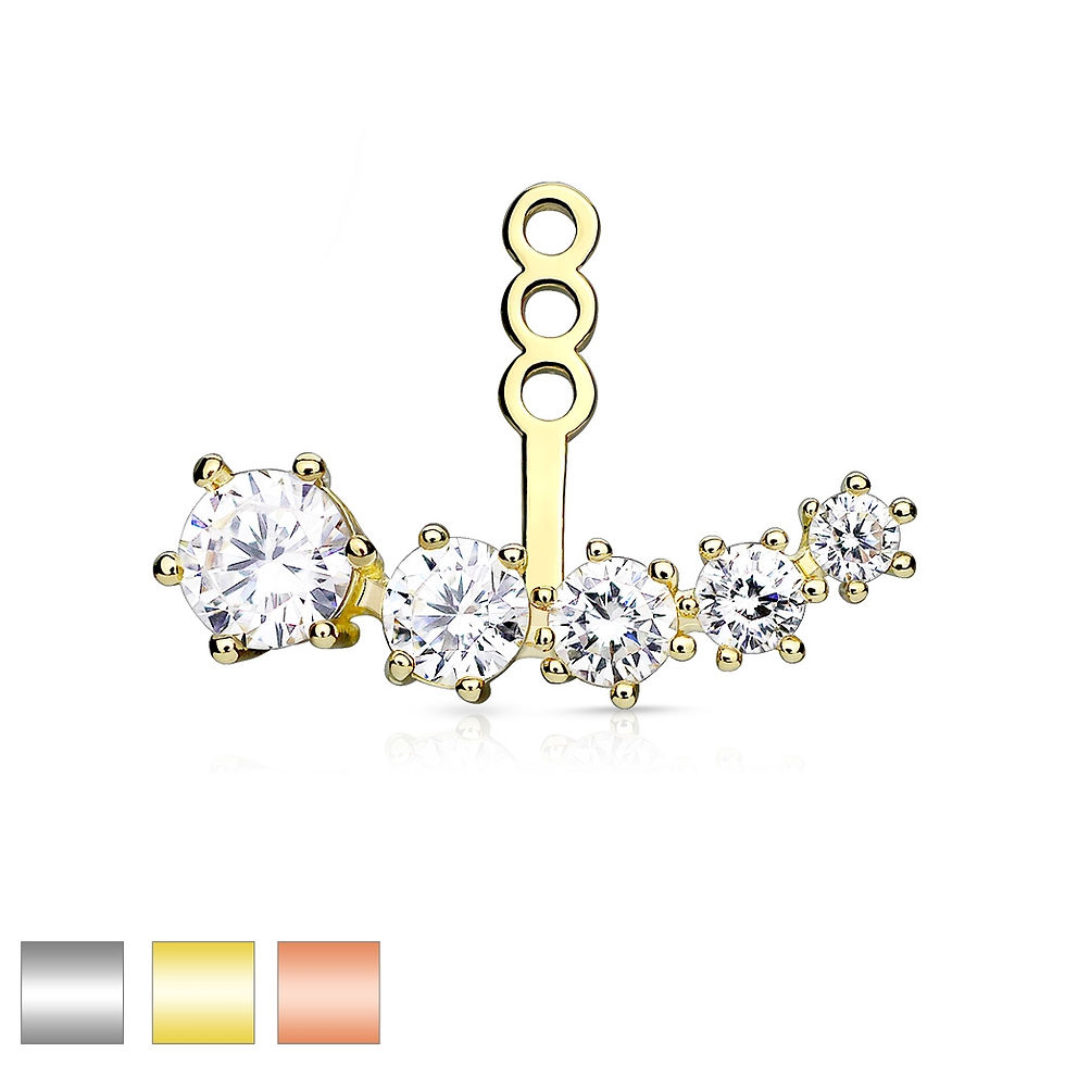 DIAMOND EARRING STUD CARTILAGE ADD ON DANGLE JACKET