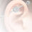 縮圖：Single Stone Silver Industrial Piercing Bar Barbell