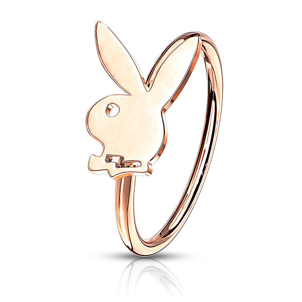 サムネイル： ROSE GOLD PLAYBOY © BUNNY LOGO NOSE HOOP RING