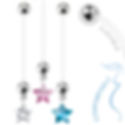 CUBIC ZIRCONIA STAR FLEXIBLE PREGNANCY BAR BELLY RING
