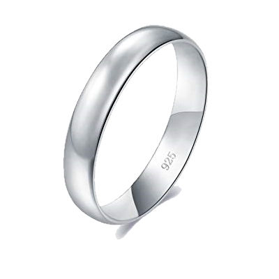 Solid Sterling Silver 5mm Plain Mens Womens Wedding Band Ring