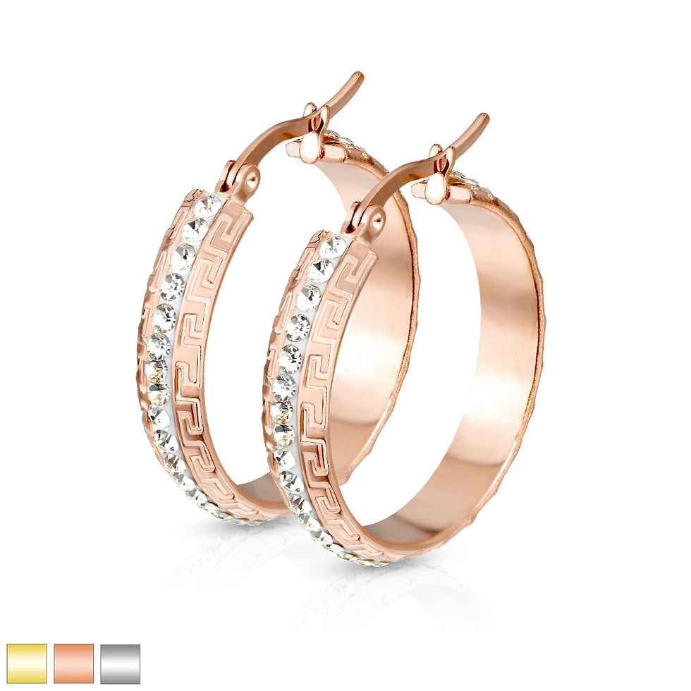 Roman Edge Hoop Earrings