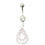 Thumbnail: Double Pear Dangle Belly Silver Ring