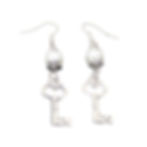 White Pearl Key Dangle Earrings