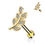 サムネイル： Yellow Gold Diamond Leaf Cartilage Stud