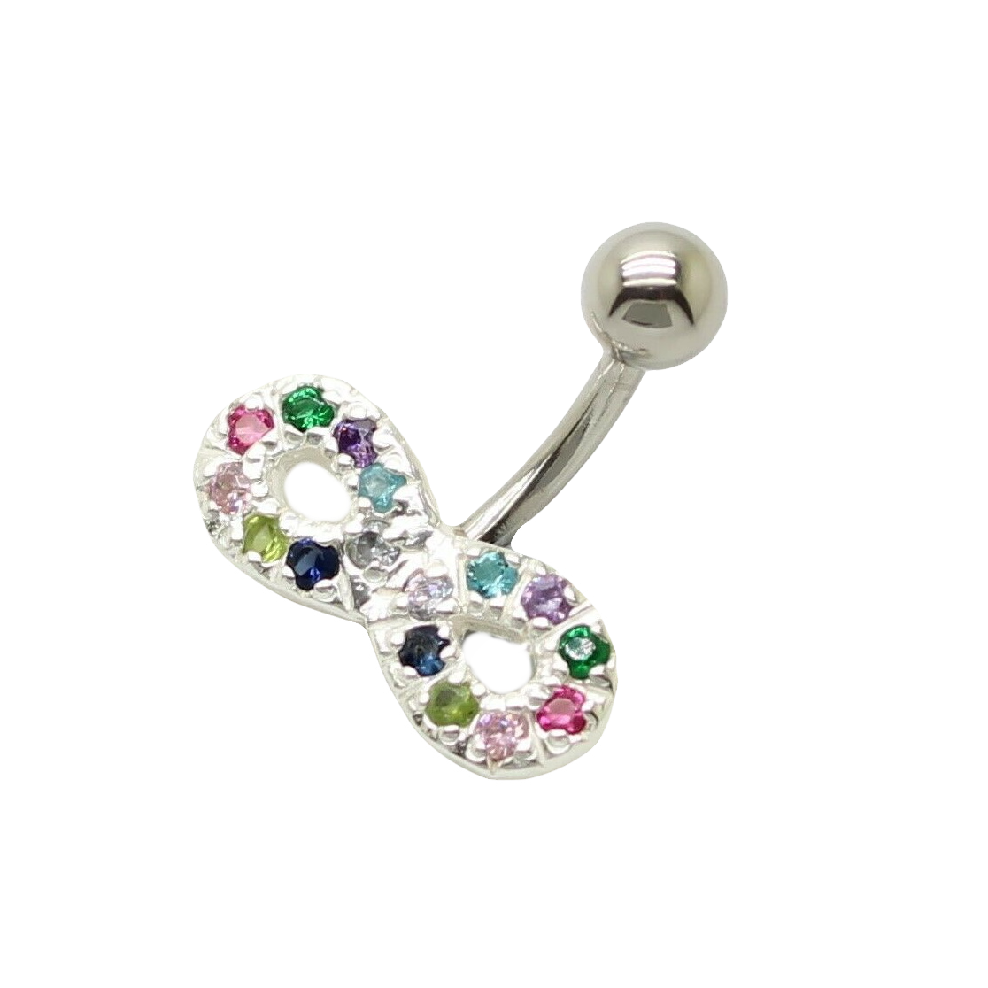 Multi Colour Infinity Belly Ring