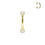 サムネイル： YELLOW GOLD DOUBLE DIAMOND EYEBROW BAR BARBELL RING
