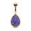 サムネイル： ROSE GOLD PURPLE DRUZY STONE BELLY NAVEL RING