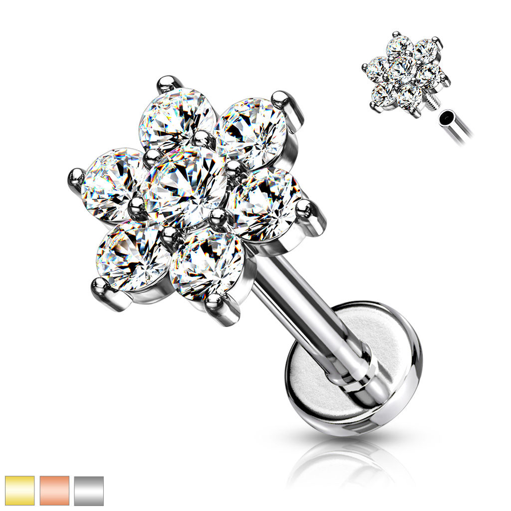 Diamond Daisy Labret Stud