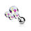 サムネイル： Mother Jewel Aurora Silver Dog Cat Paw Crystal Cartilage Labret Stud