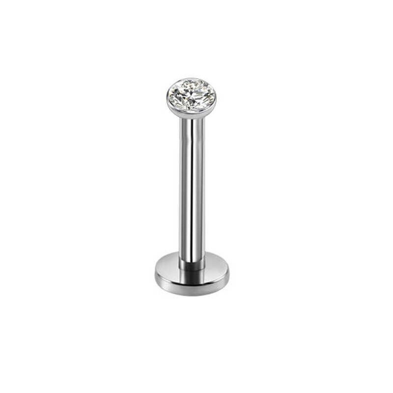 Thumbnail: SILVER SURGICAL STEEL LABRET TRAGUS MONROE LIP STUD 10mm