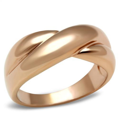 18CT ROSE GOLD IP KNOT LADIES WOMENS BAND RING