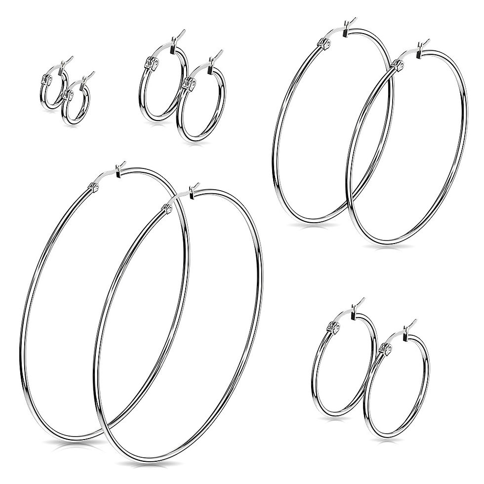 MULTI SILVER THIN HOOP EARRINGS