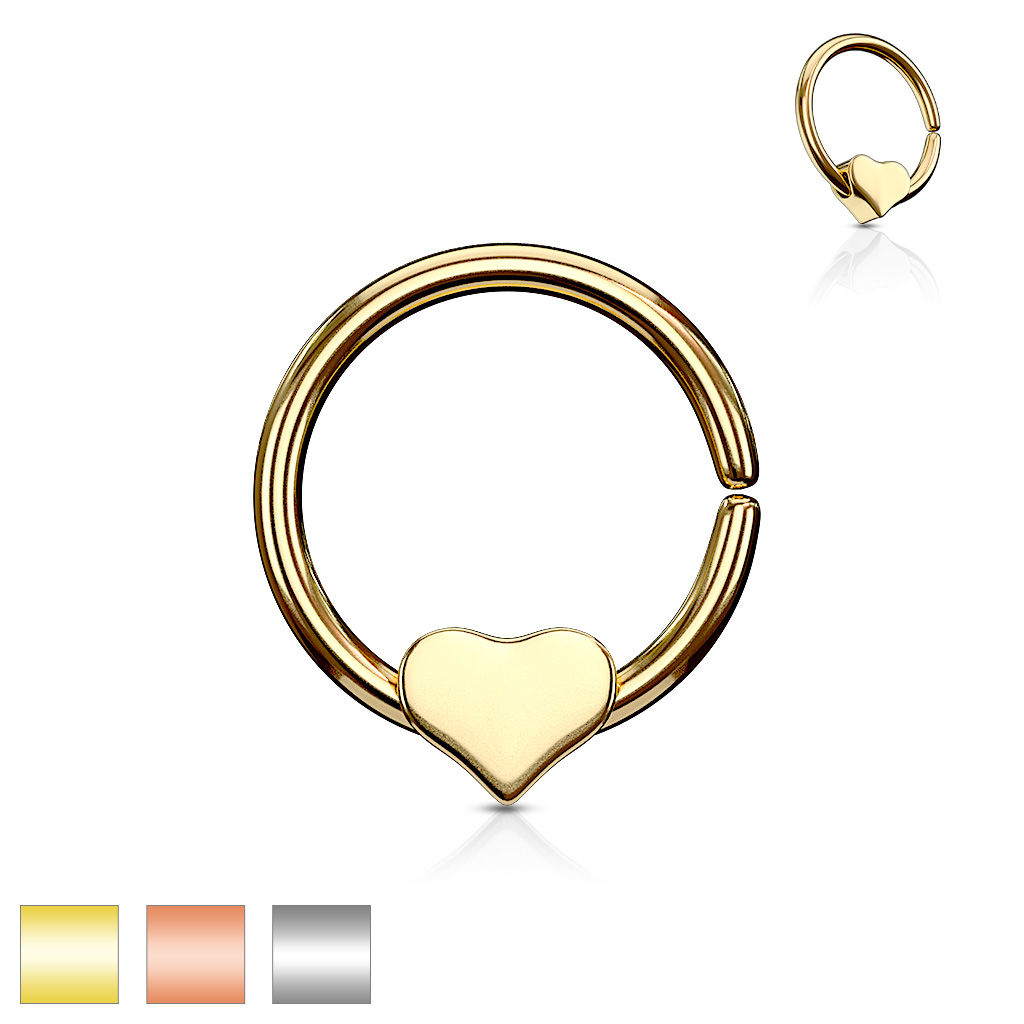 Flat Love Heart Nose Septum Bendable Hoop Ear Ring