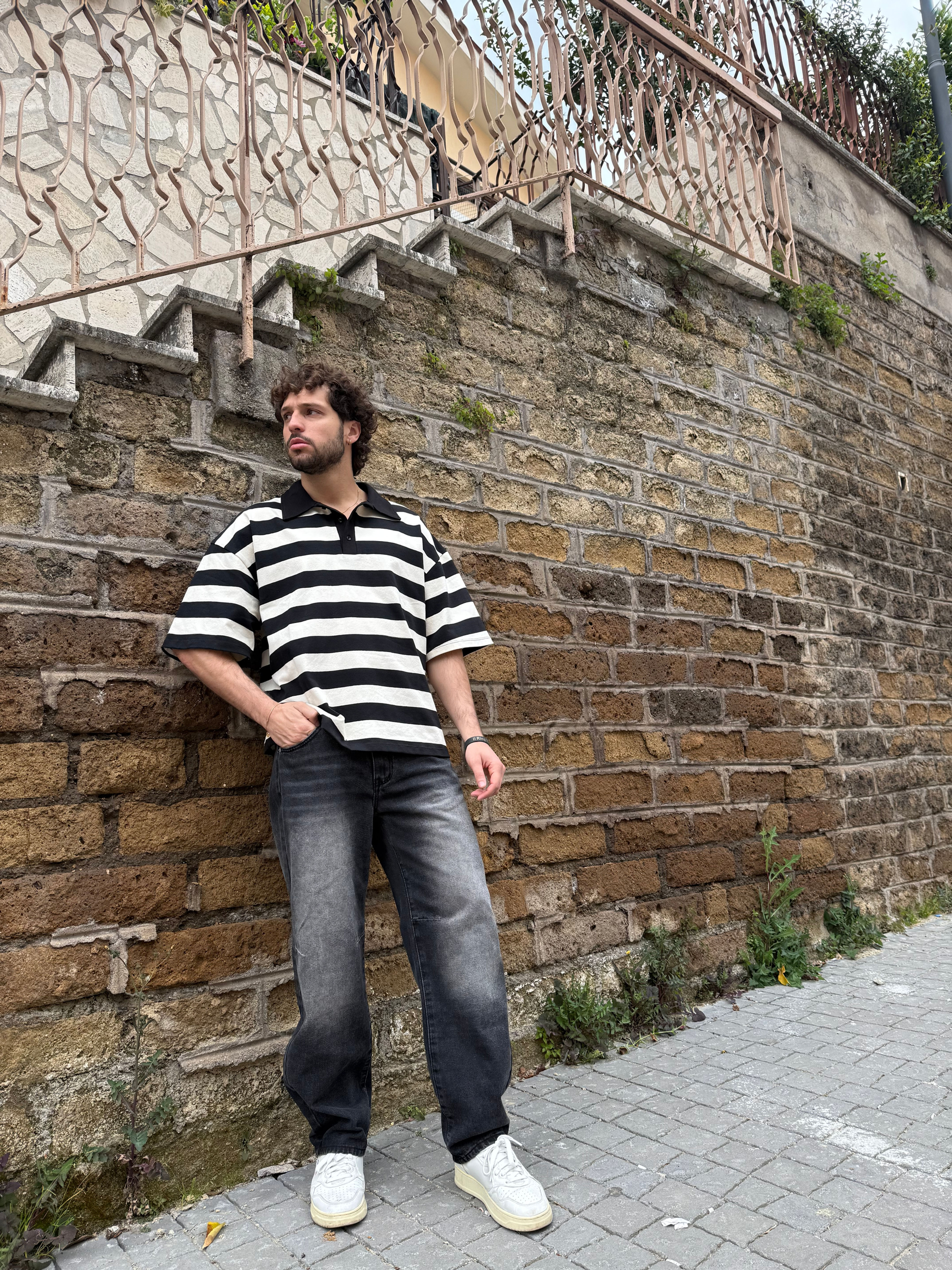 JEANS BAGGY NERO SFUMATO