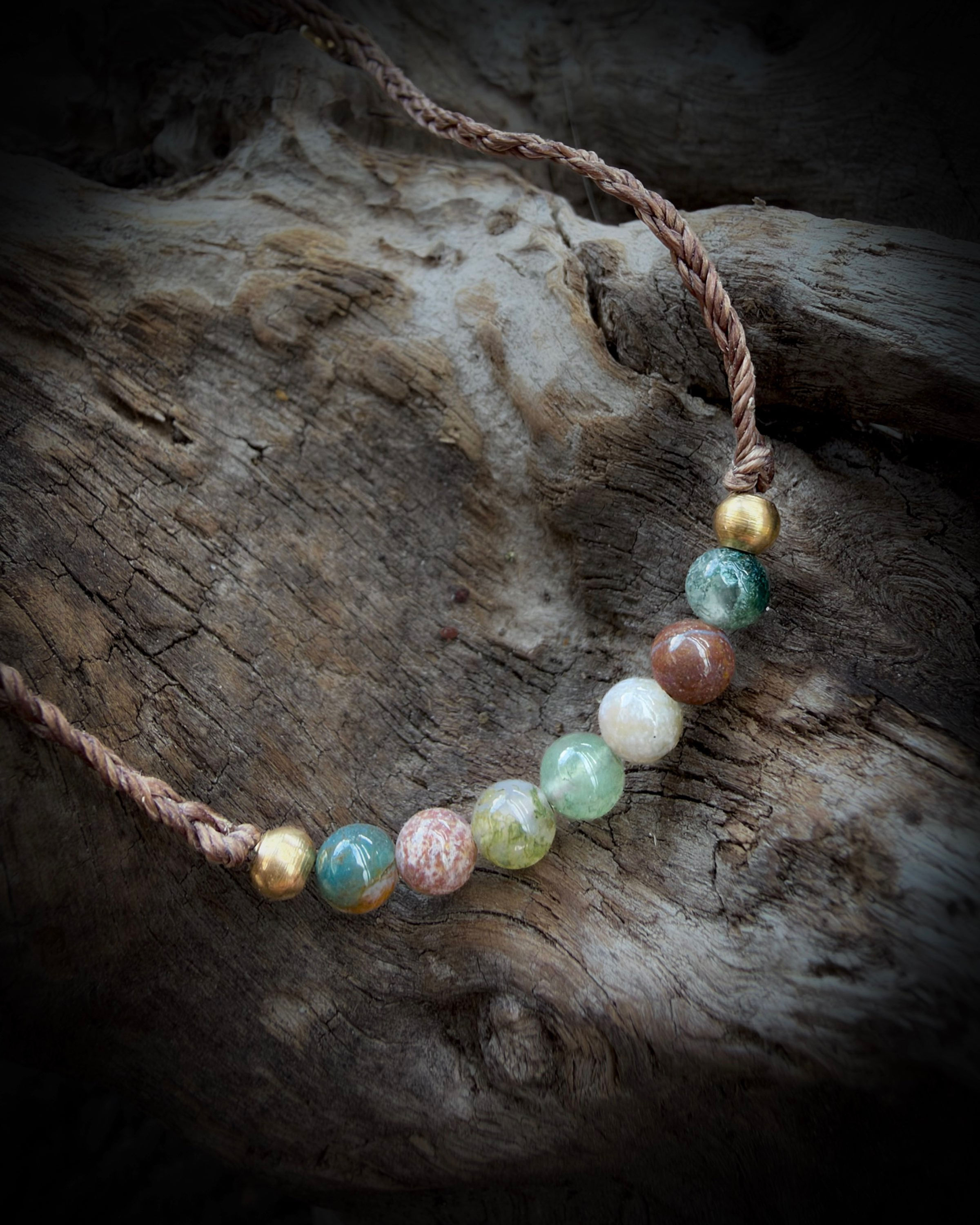 Armband mit indischen Achat / Messing