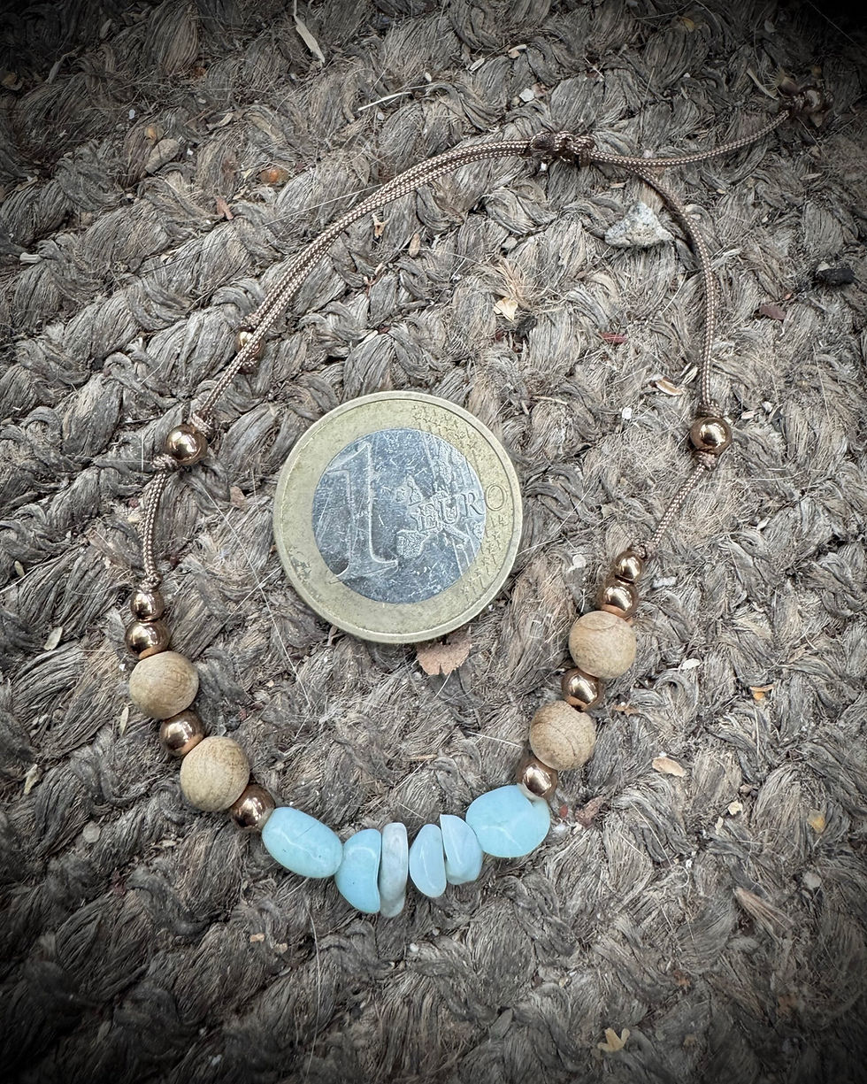 Miniaturbild: Armband mit  Larimar / Roségold / Holz