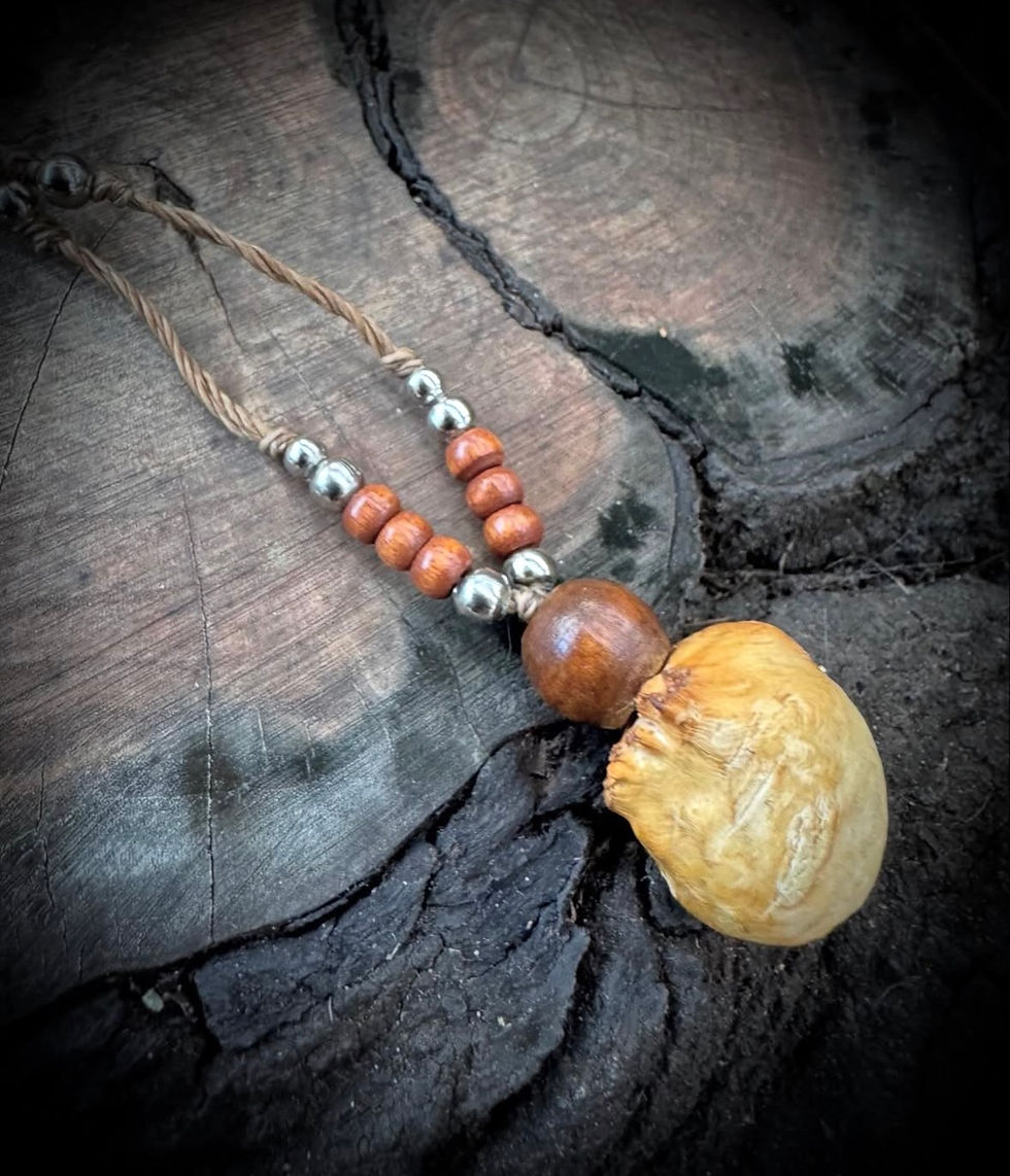 Miniaturbild: Halskette / Amulett mit Baumperle / Silber / Holz