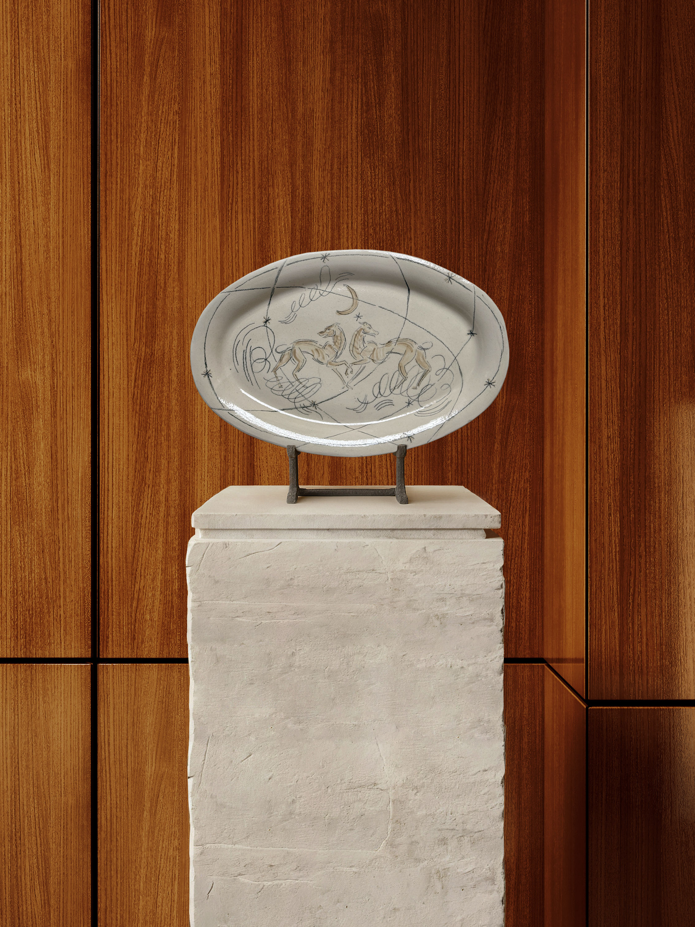 GREYHOUNDS OVAL PLATE