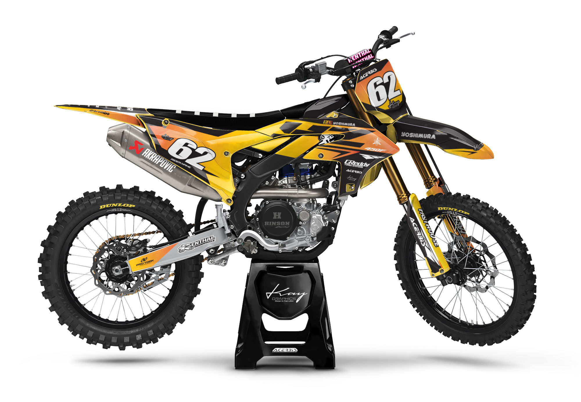 Yamaha Motocross Graphics Kit Dirt Bike YZ YZF TTR WR - Rars Multi